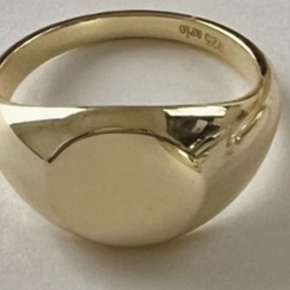 Classic Gold Dome Signet Ring - 14K Yellow Gold plated